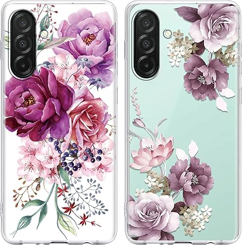 Yoedge 2 Pièces Coque pour Samsung Galaxy A36 6,64", Transparente Silicone avec 