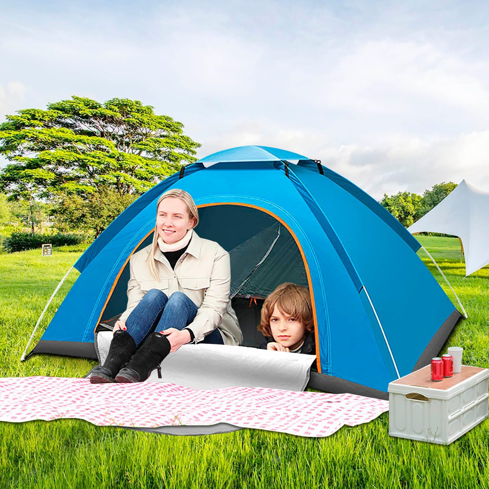 Amazon.com : ZYHNNKL Automatic Setup Tent,Double-Door Large