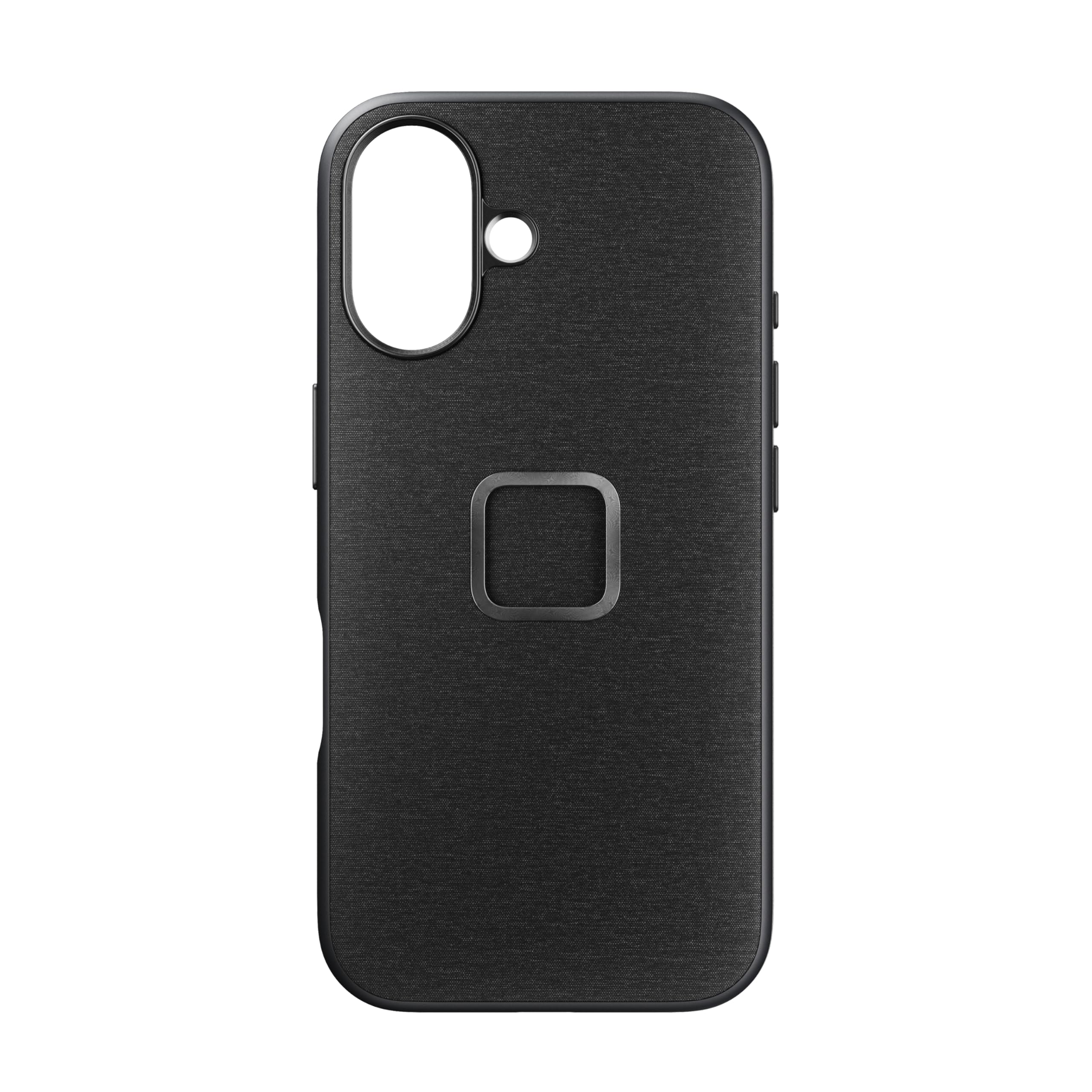 Mobile Everyday Phone Case for iPhone 16, Charcoal, Slim Profile, Drop Protection, Weatherproof Fabric Shell, SlimLink Connects to Mobile Mounts & Gear Gray