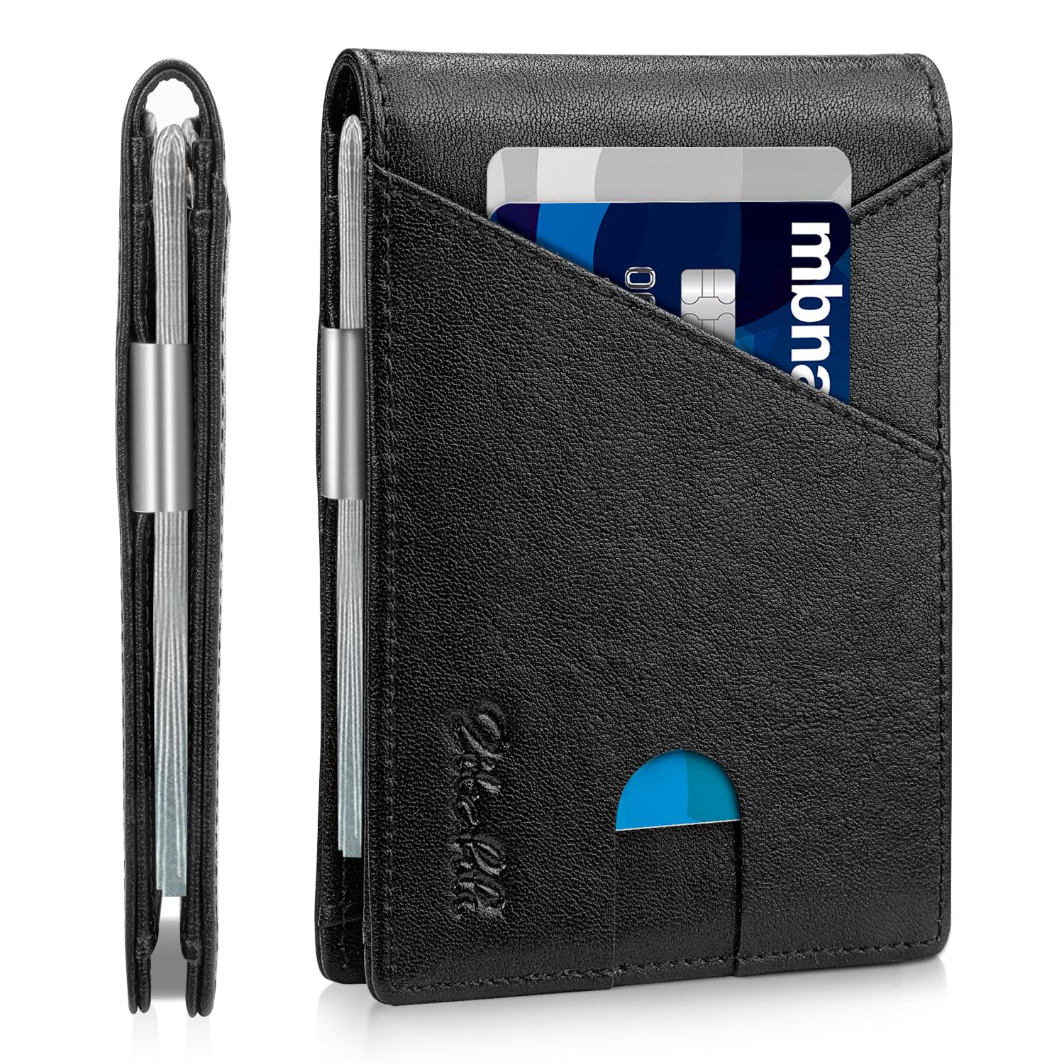 Zitahli Slim Wallet for Men,RFID Blocking Leather Bifold with Money Clip | Minimalist Front Pocket Design, Holds 12 Cards, RFID Protection, Gifts for Men on Birthdays, Father’s Day, and Christmas