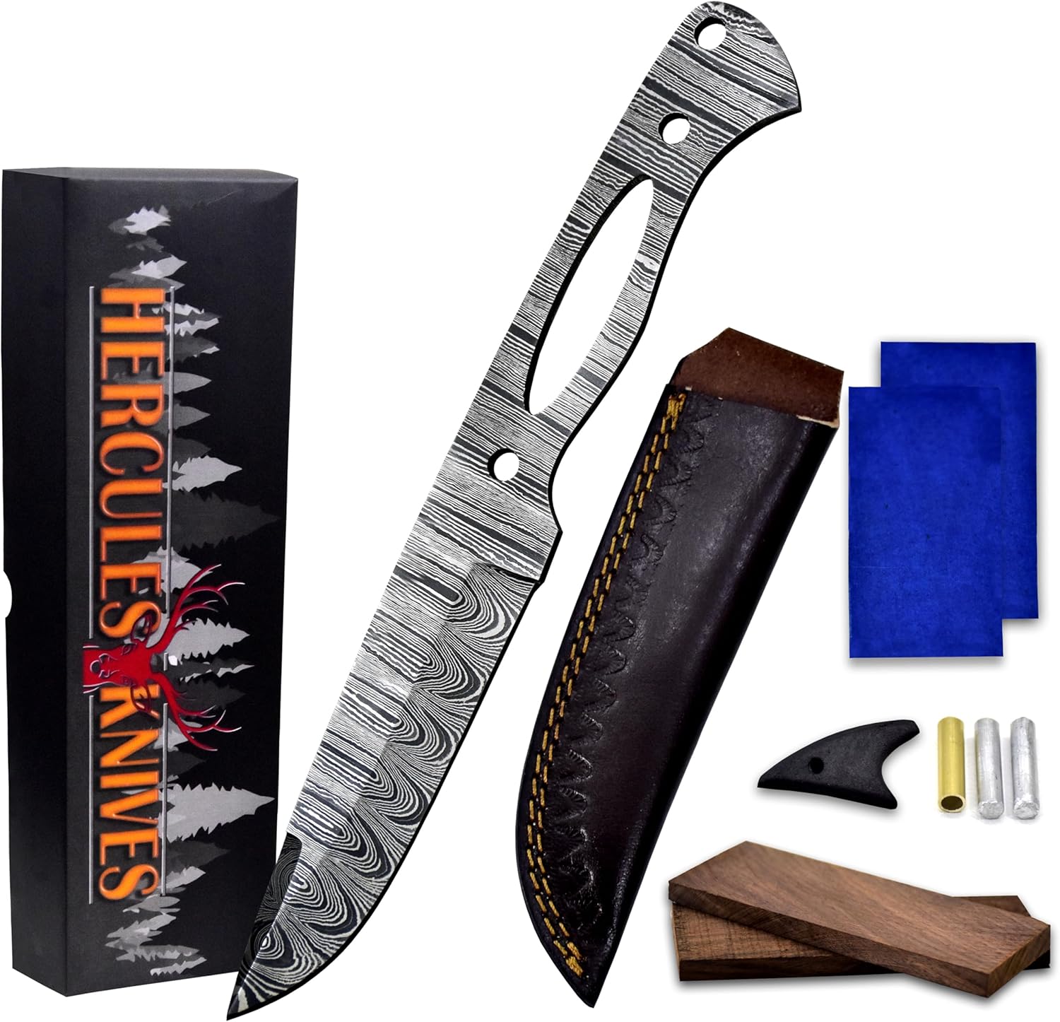 Hercules Knives Custom Hand Damascus Steel Blank
