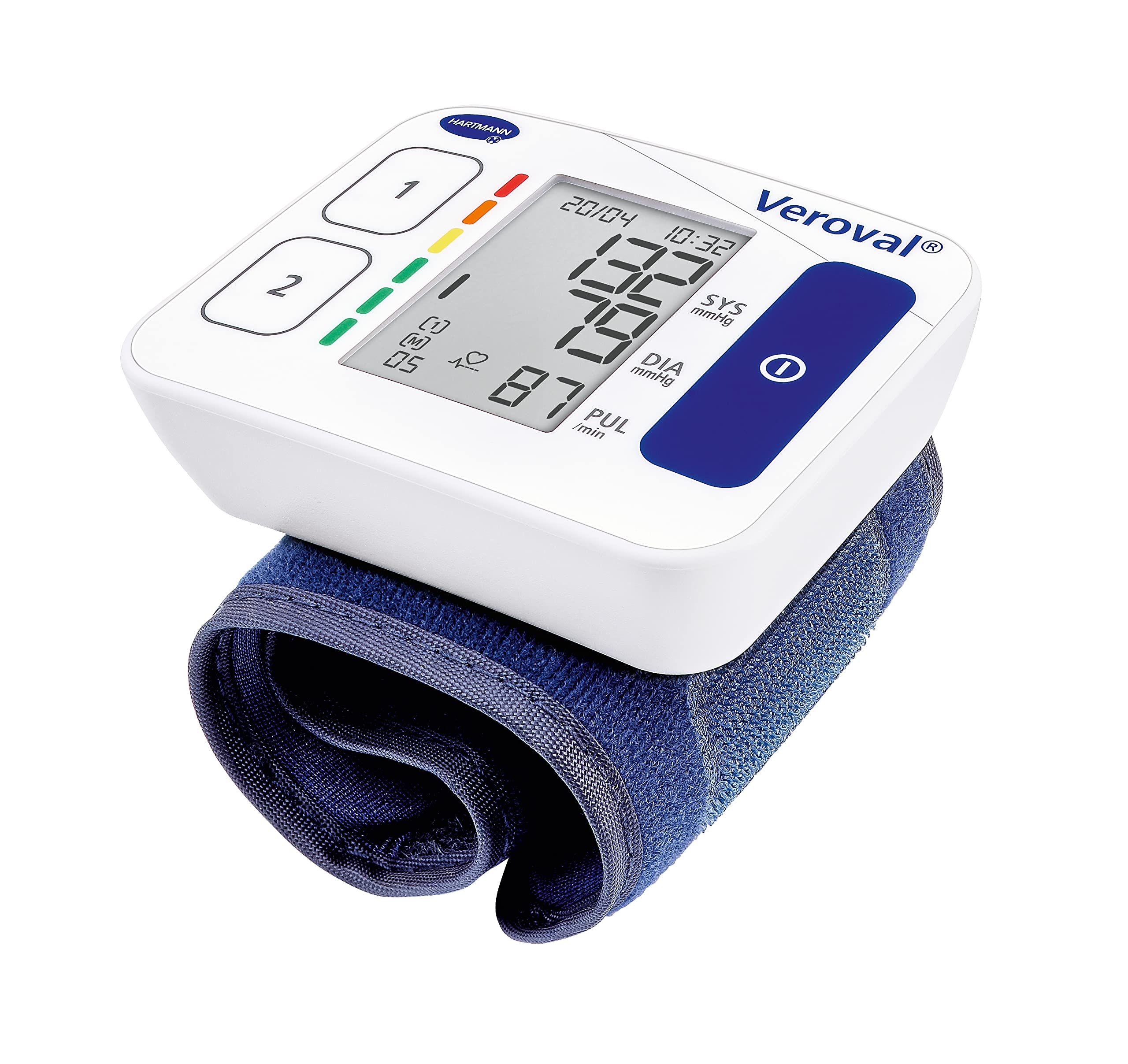 VEROVAL, Tensiómetro de Muñeca Digital Compact, Medidor de Tensión Arterial, Aparato para Medir la Tensión Arterial, Medición Rápida y Precisa, Ergonómico, 200 Lecturas, Talla Universal (22-42cm)
