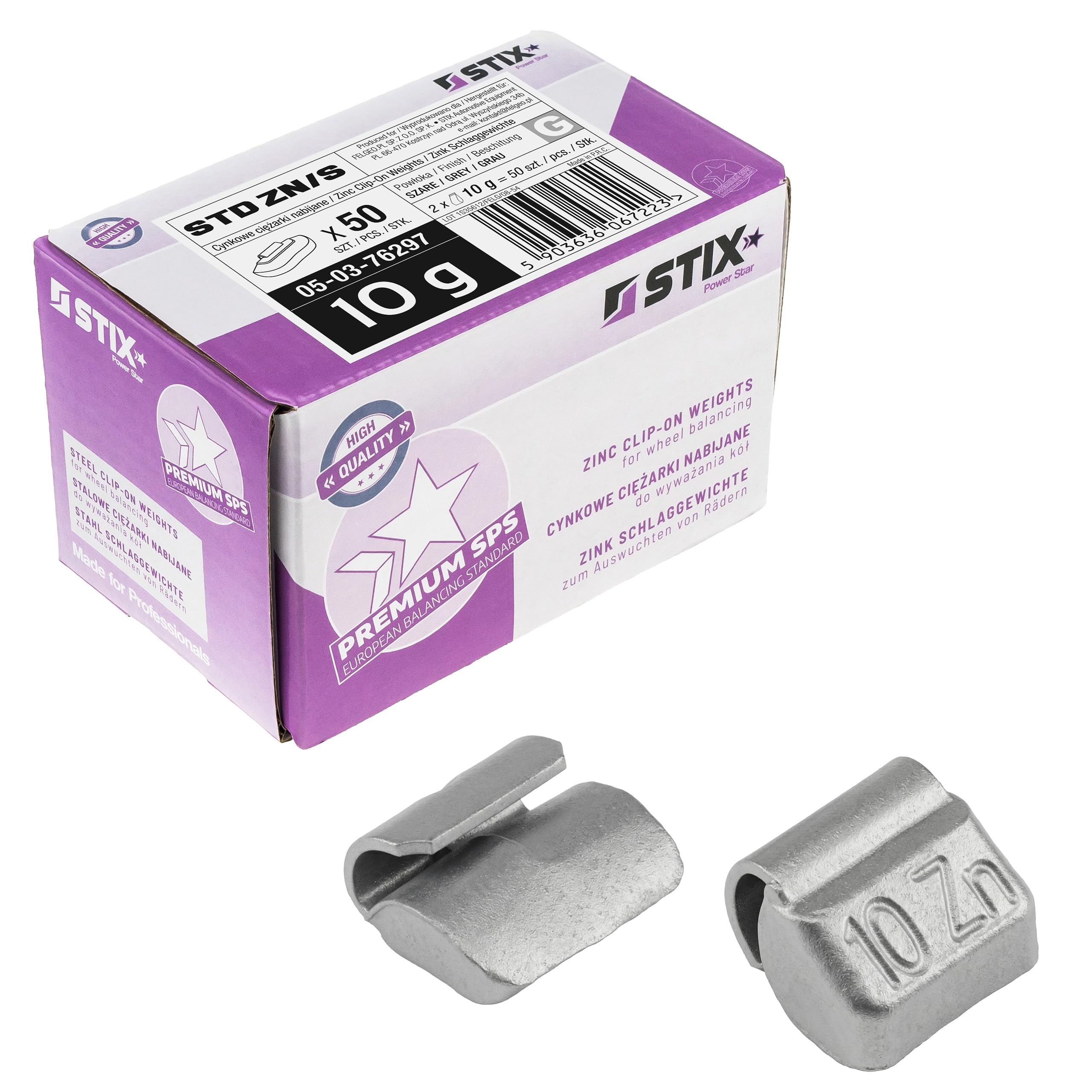 Stix Schlaggewichte Set 5-45g für Stahlfelgen - 450 STK Zink Wuchtgewichte