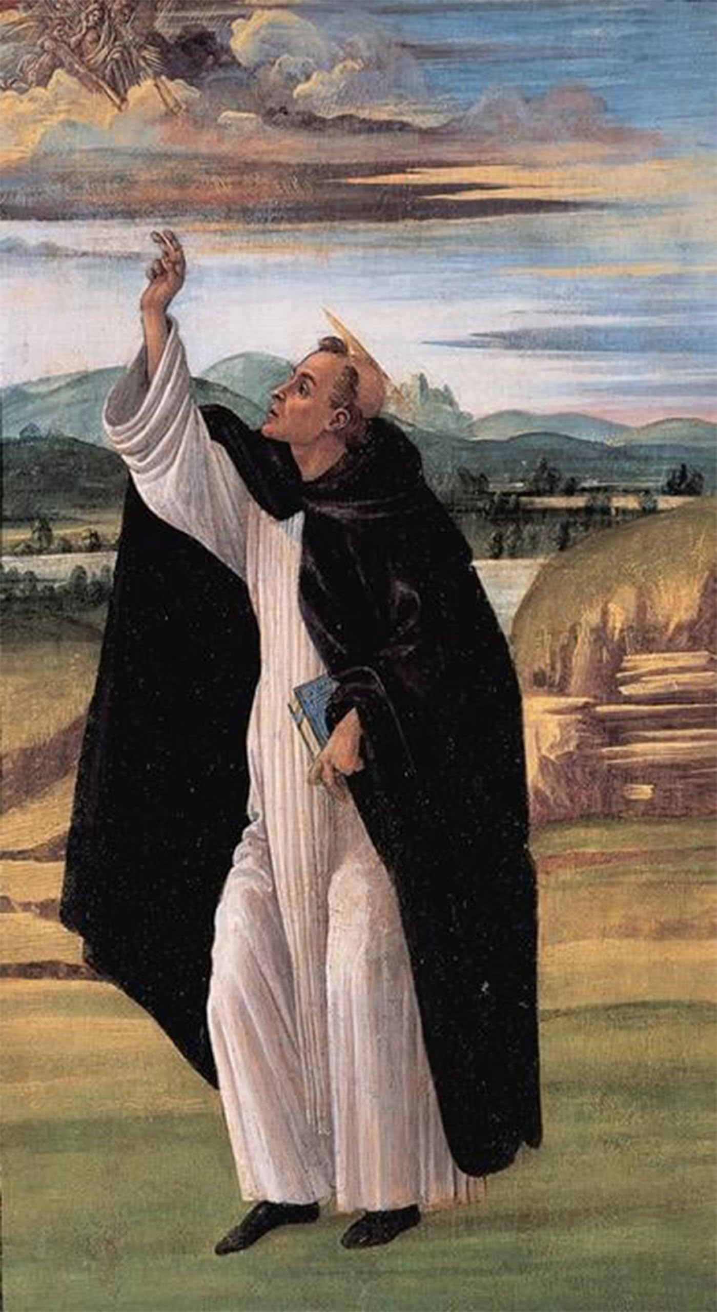 SERENDIPITP Abstract Painting Mural Print Picture Wall Decor Painting The holy Dominic by Sandro Botticelli Vintage Wall Artwork for Home Decor 60x90cm