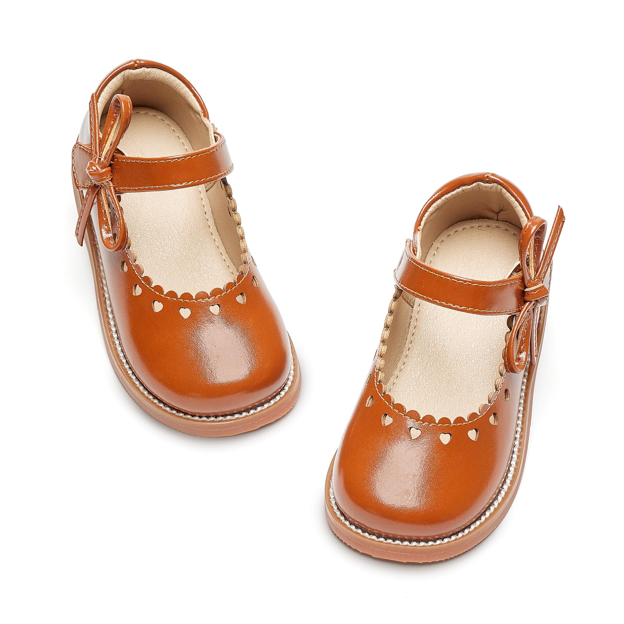 GINFIVE Toddler Girls Mary Jane School Oxford Dress Flat Shoes for Wedding