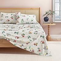 Vista 29 de Great Bay Home Christmas Flannel Sheet Set Full Size - 100% Turkish Cotton, Double-Brushed, Winter Bed Sheets - Ultra-Soft, Cozy, 4-Piece Holiday