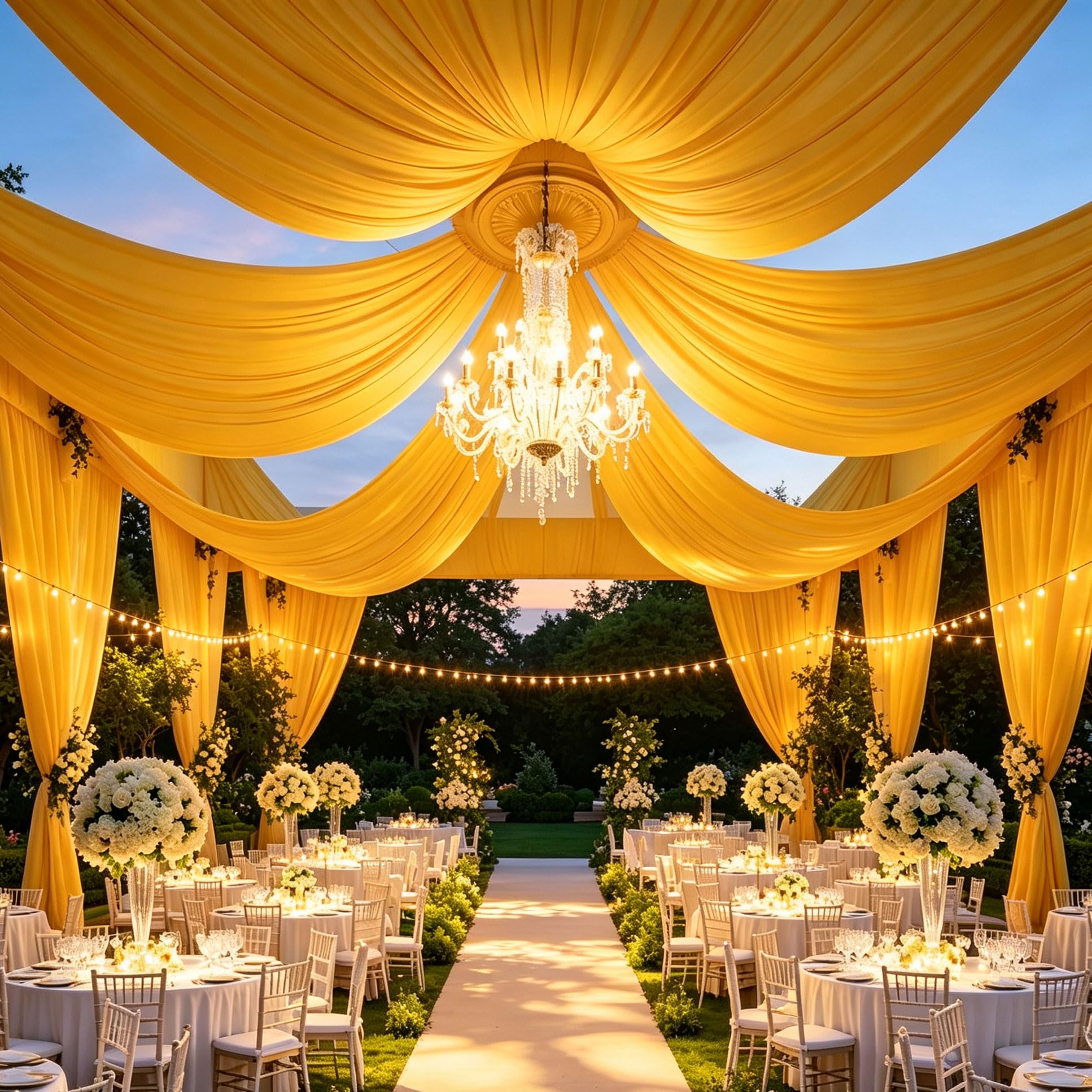 2 Paneles de Paño para Techo 150x600cm para Bodas y Fiestas