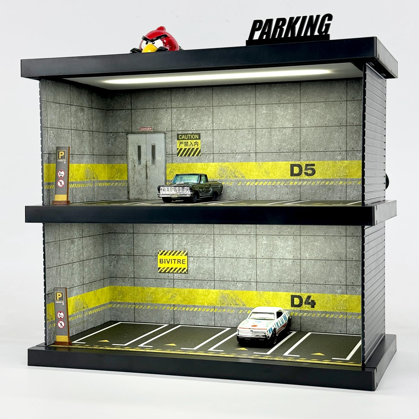 ☆ 1/64 Creative Garage / A P ③ 1:64 Scale - White 3 Car Garage with Opened and Closed Garage Door
