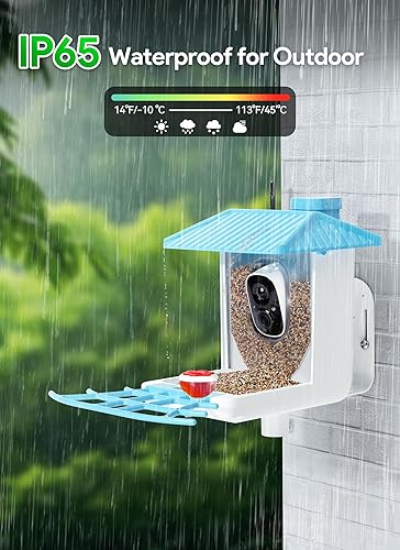 Miniatura 7 de Osoeri Comedero inteligente para pájaros con cámara, cámara de observación de aves silvestres HD de 1080P, captura automática, videos de aves y