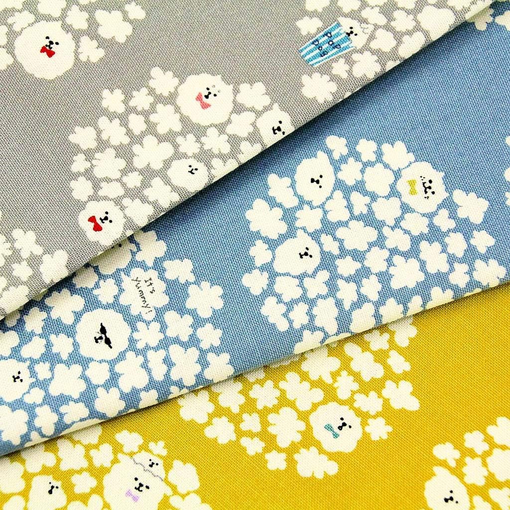 Amazon 生地 50cm単位 10番キャンバス ポップコーン犬 Kts6615 布 コットンこばやし 犬柄 B ブルー 並行輸入品 布 生地 通販