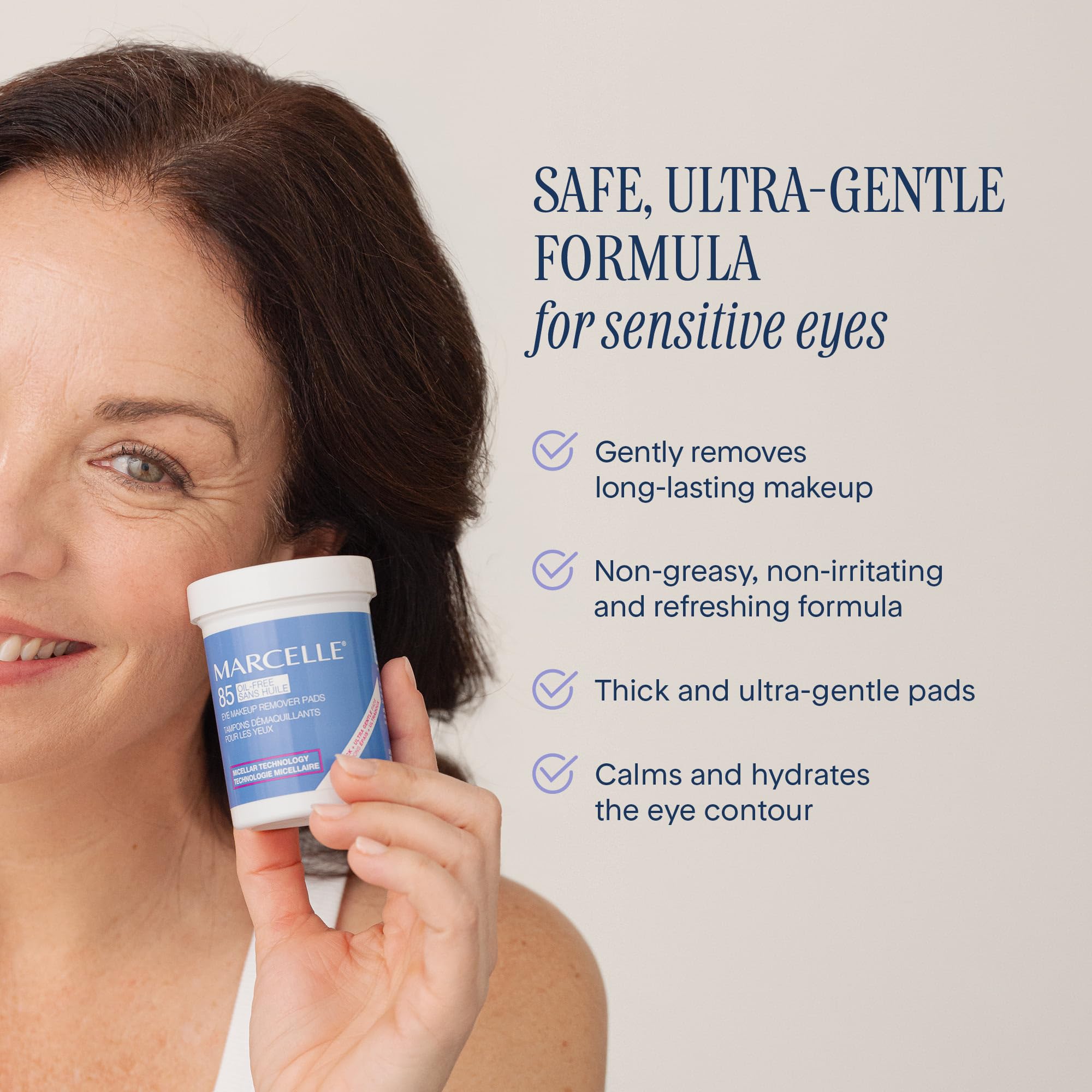 Amazon.com : Marcelle Oil-Free Eye Make-Up Remover Pads, Sensitive