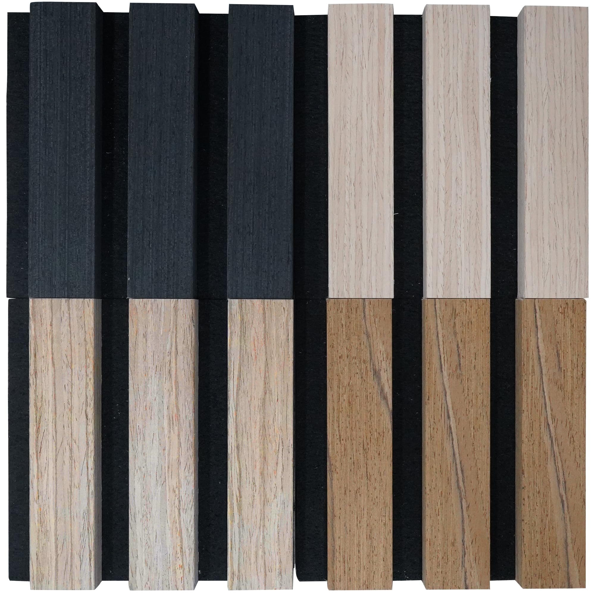 4 Pack 3D Textured Wood Slat Wall Panel Sample Pack, 6 x 4.7 in