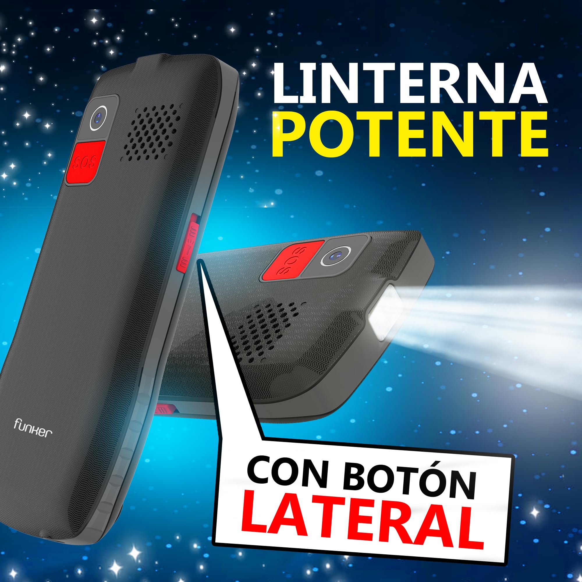 Funker C140 Classic 4G - Teléfono Móvil para Personas Mayores con Botón SOS - Teclas Grandes y Volumen Alto -USB-C - Bateria 1000mAh - Pantalla Grande de 1,8 Pulgadas - Fácil de Usar