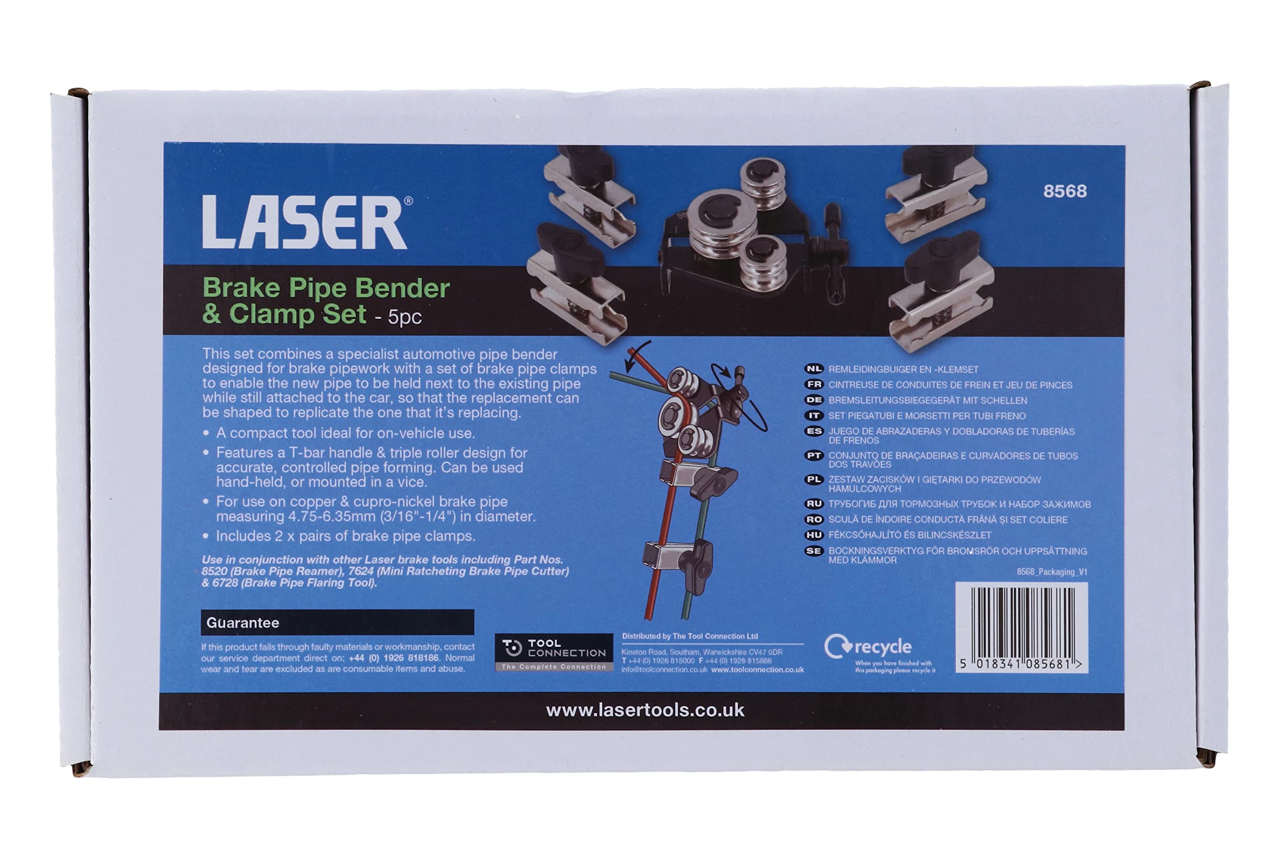 Laser 8568 Brake Pipe Bender & Clamp Set
