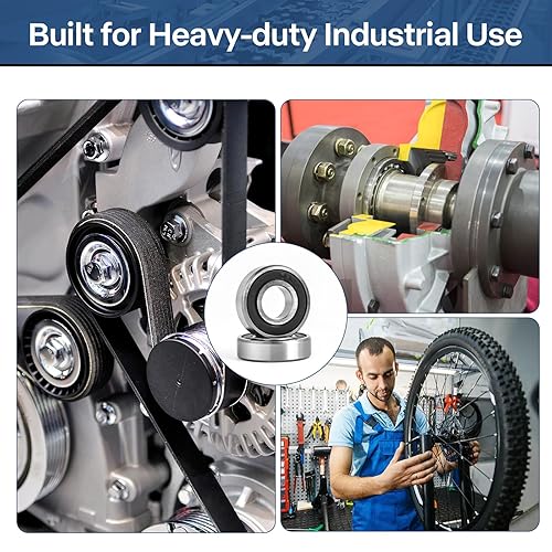 Miniatura 14 de Donepart Rodamientos de 1/2 pulgada, 1/2 x 1-1/8 x 5/16 pulgadas, rodamientos de rodillos sellados de goma doble R8-2RS, precisión ABEC3 para motor