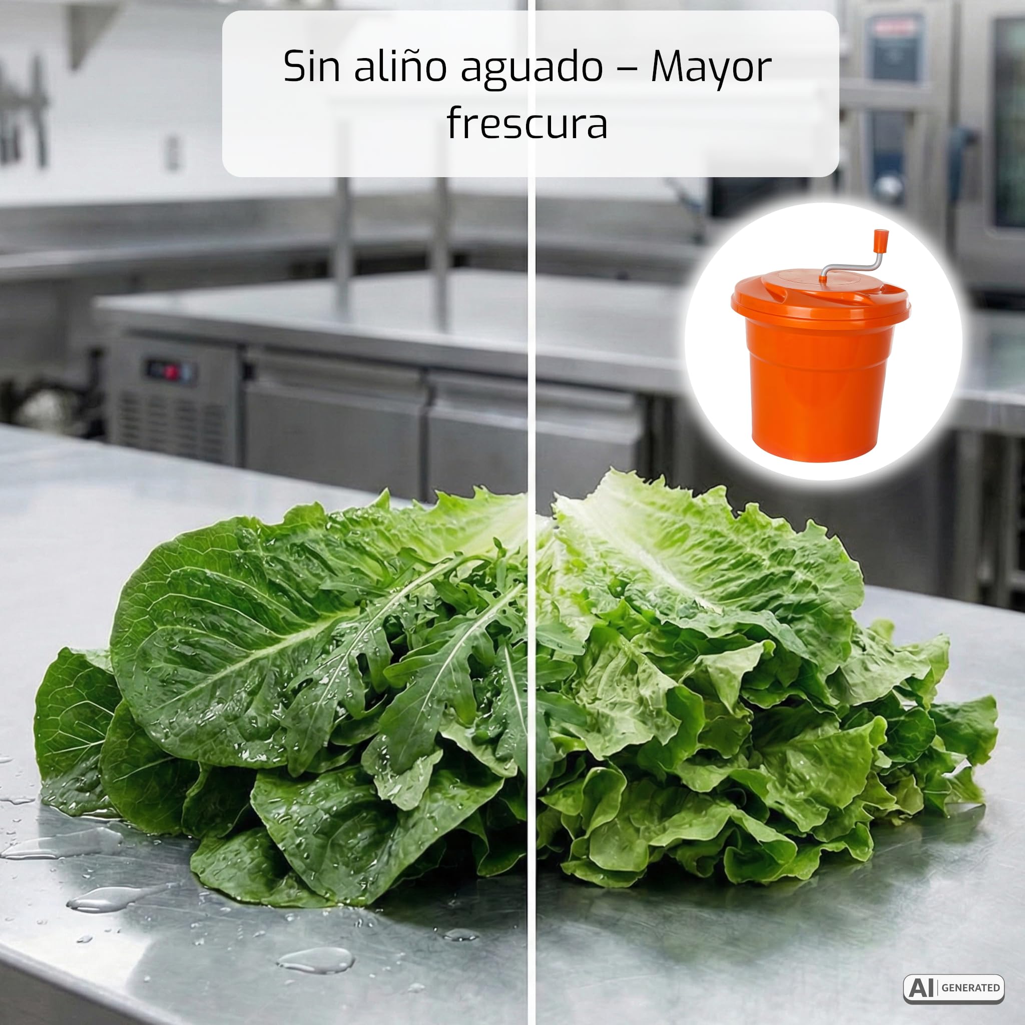 SARO RENA 121 Centrifugadora de ensalada, 12 l, 330 mm Ø, engranaje de plástico resistente a los golpes, apto para lavavajillas, soporte antideslizante