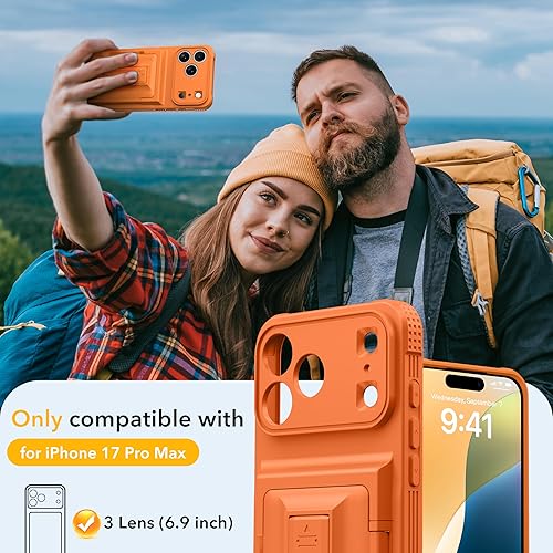 Vista 8 de Oterkin Funda tipo cartera para iPhone 17 Pro Max [4-5 tarjeteros] [Soporte] [Protección completa de la cámara] [Bloqueo RFID]