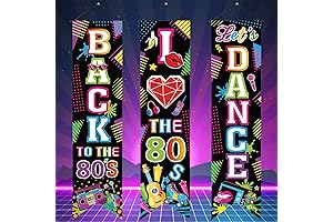 80's Party Decorations - Back to The 80's Banners, 80's Porch Signs, 80's Hanging Backdrops