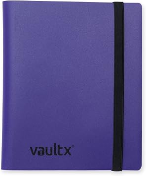 Vault X 4 Pocket Standard Strap Binder, Holds 160 Trading Cards in 20 Side-Loading Pages Purple