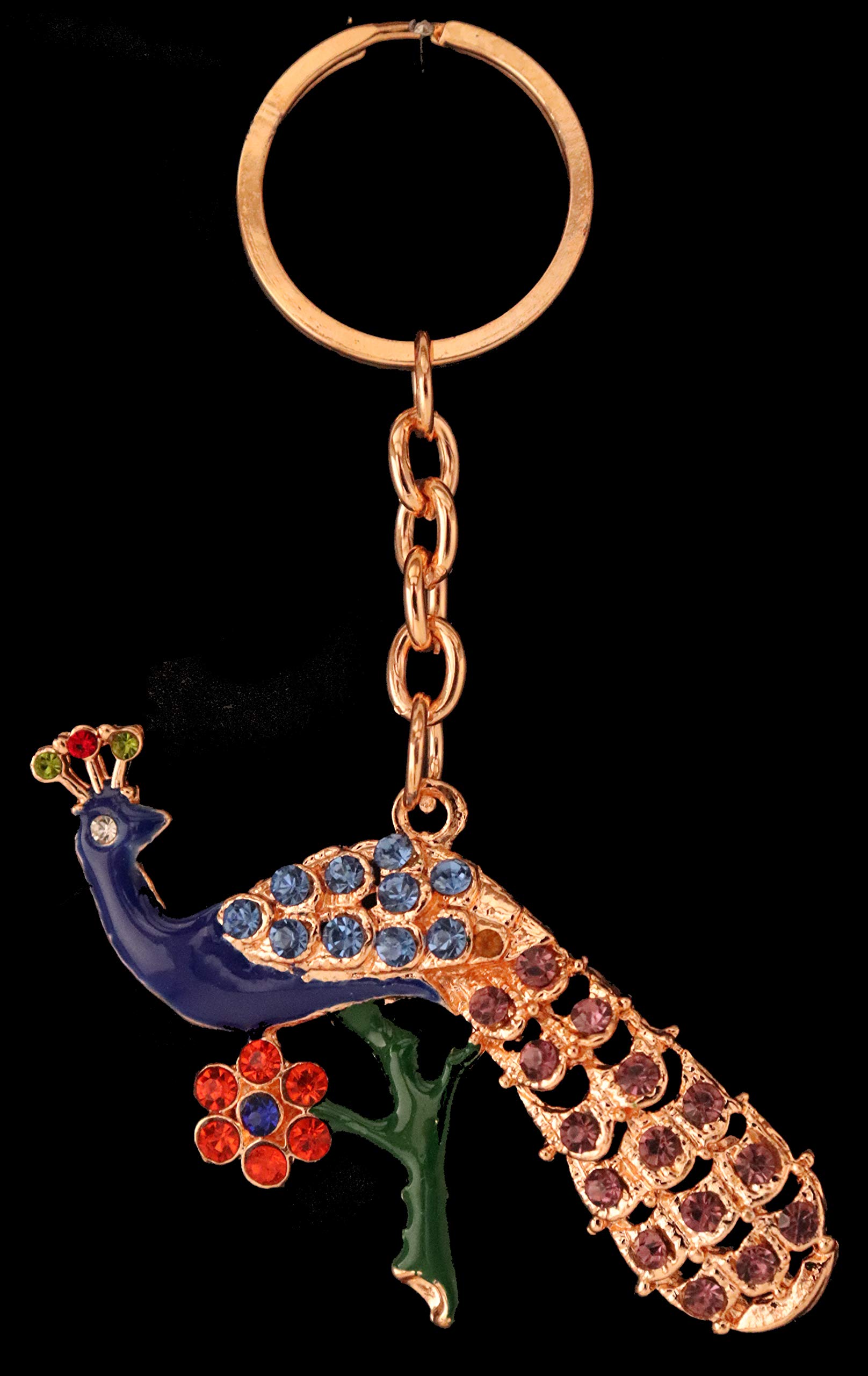 Klowage-Peacock Keychain with Stone Work