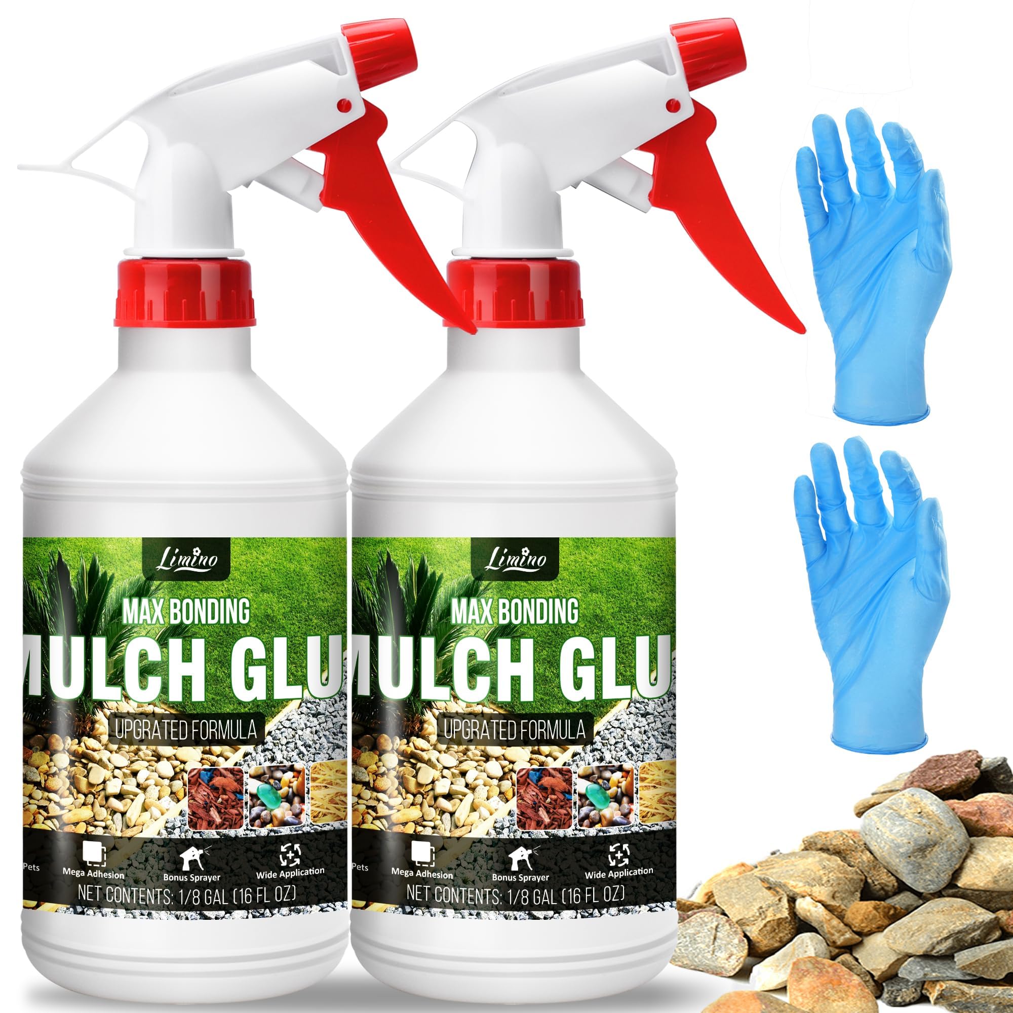 Kiesbinder - Colla per ghiaia e pacciamatura con applicatore, non tossica, pronta all'uso per foglie, paesaggistica, sentieri da giardino, sconti