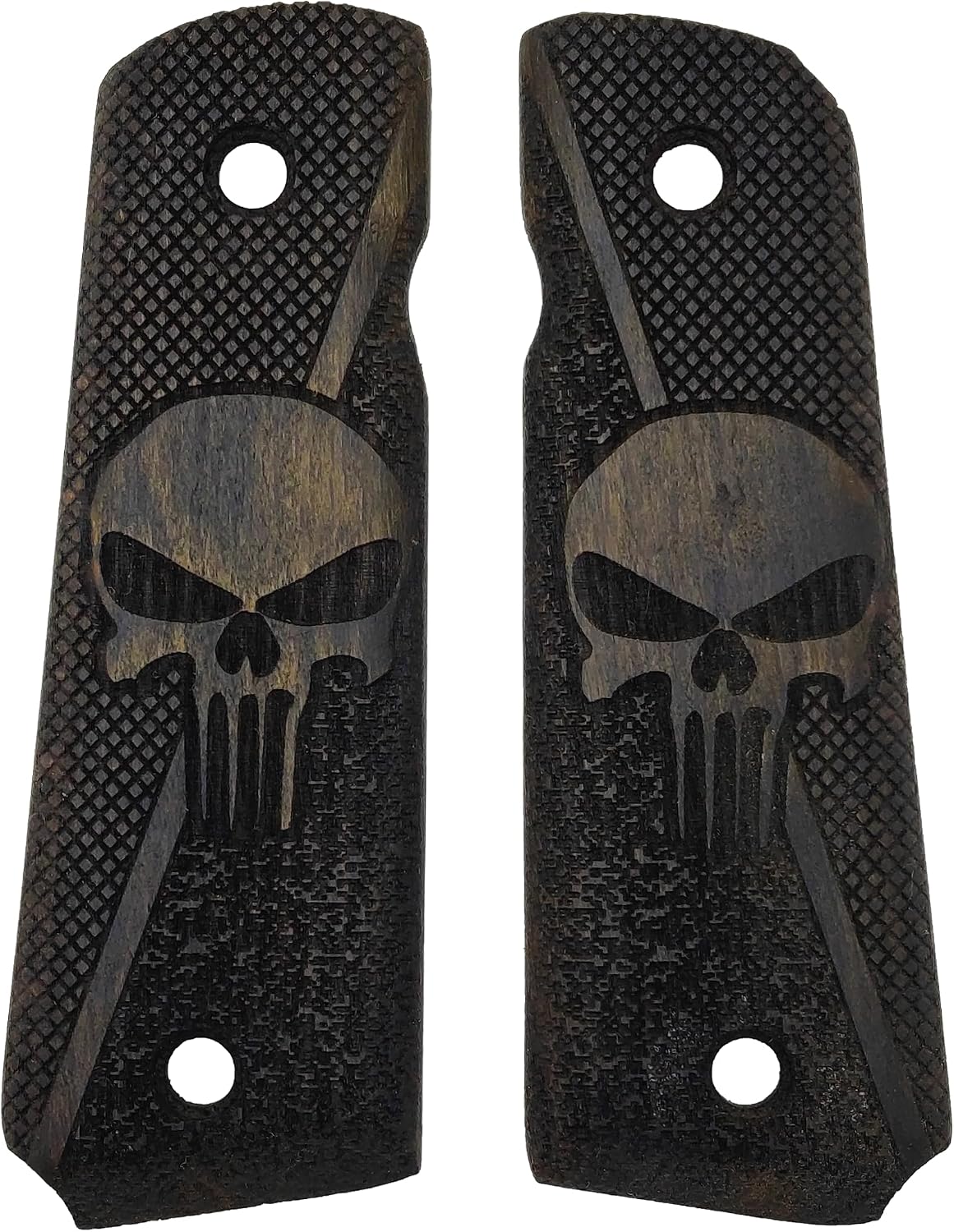 Punisher Skull Asymmetrical Grips For Colt 1911 Full Size | 3D Printed Polymer | USA Made