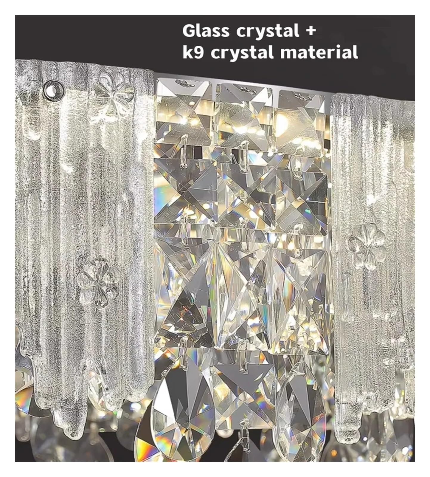 Genérico Luces colgantes de cristal K9 cromadas redondas, lámpara Led moderna for sala de estar y comedor, lámpara colgante de luz con anillo de cristal for dormitorio