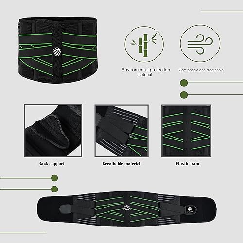 Miniatura 2 de Soporte de espalda para dolor de espalda baja, cinturón de soporte de espalda transpirable para hombres y mujeres, correas de soporte ajustables