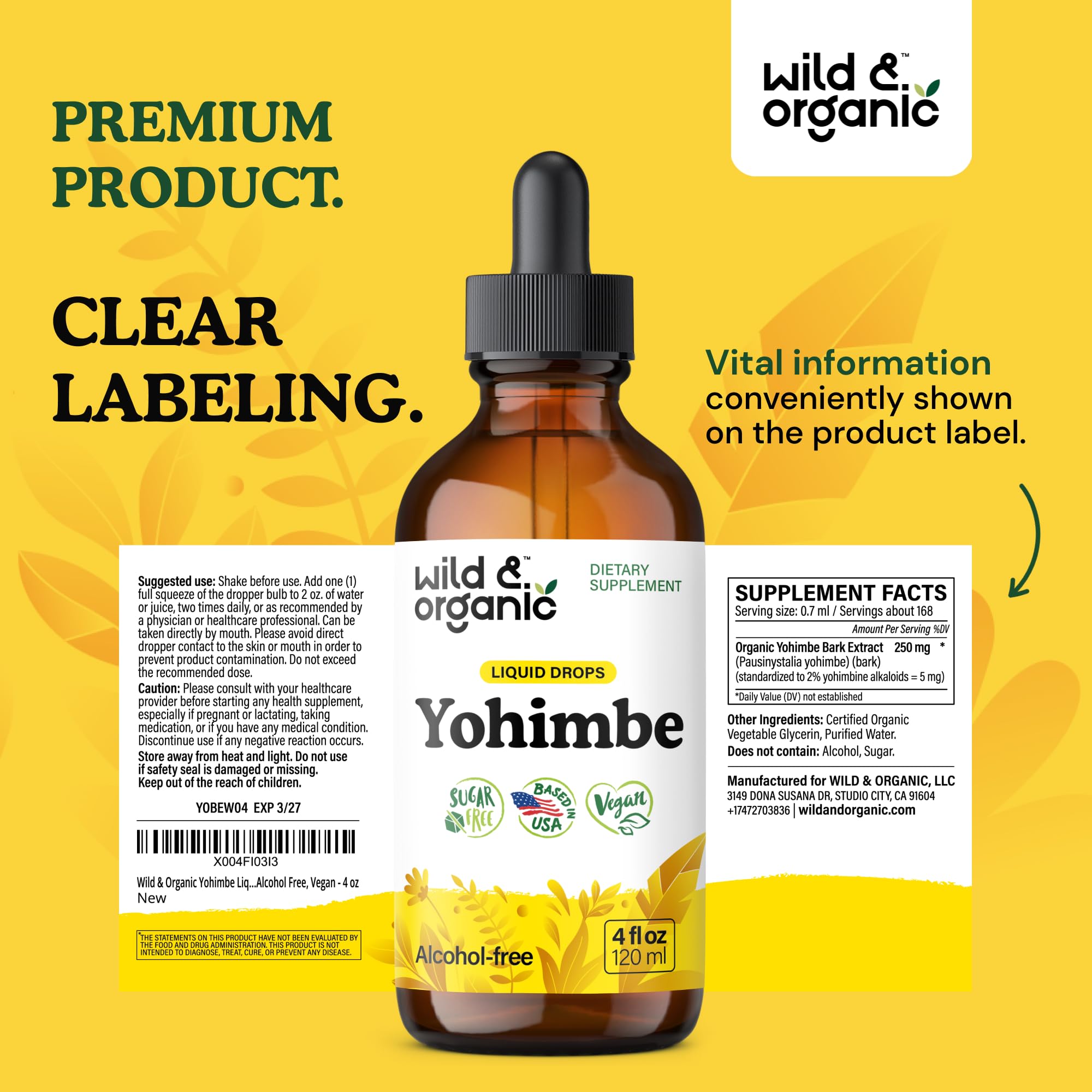Wild & Organic Yohimbe Supplements for Men & Women - 5 mg Yohimbine - 4 oz — Amazon image 9