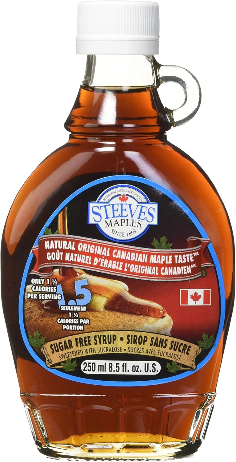 Steeves SugarFree Maple Syrup Glass Bottle (250ml Sugar Free) Keto Friendly, 0g Net Carbs Steeves SugarFree Maple Syrup Glass Bottle (250ml Sugar Free) Keto Friendly, 0g Net Carbs