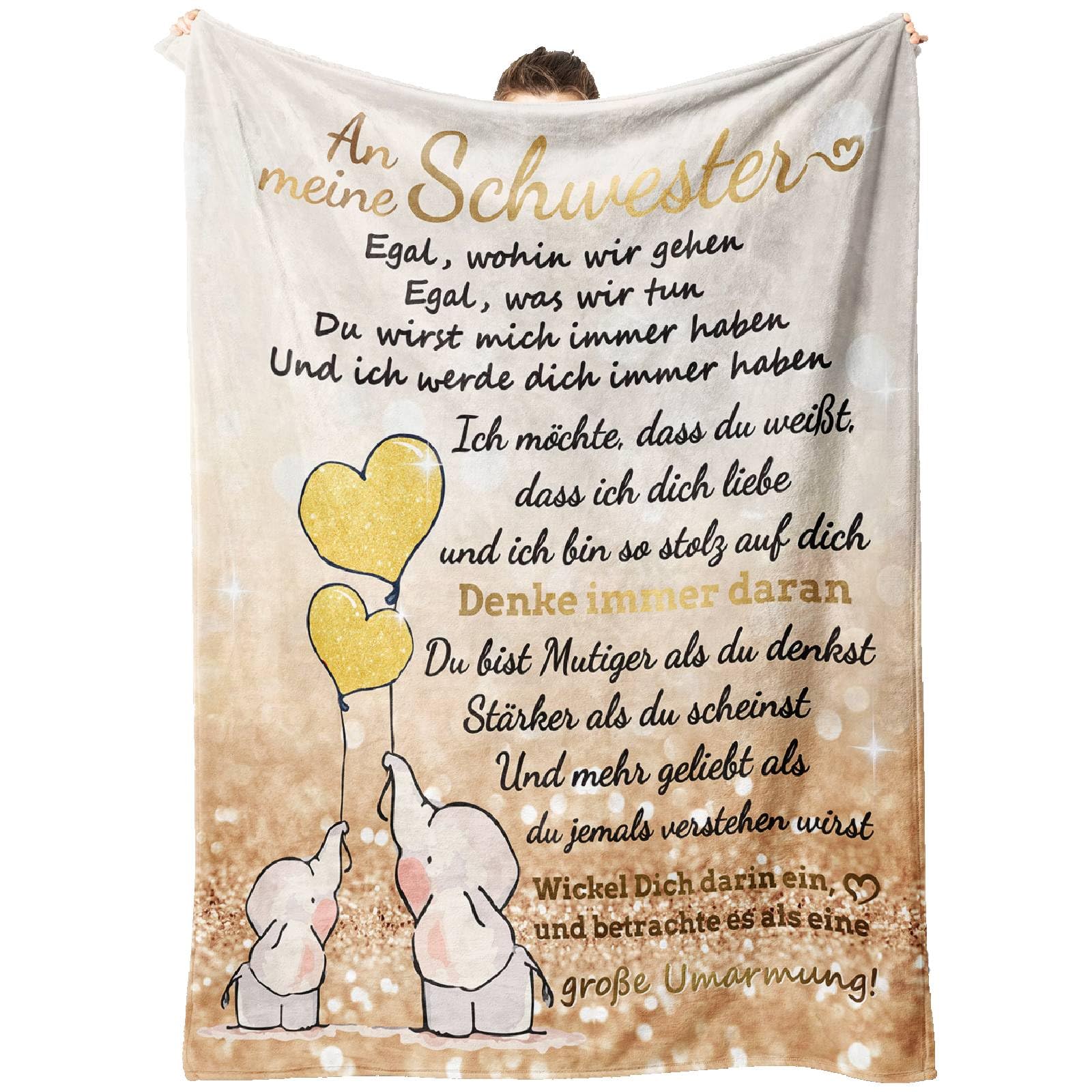 Tulolvae Schwester Geschenk, Flanell Decke Geburtstagsgeschenk für Beste Schwester, Weihnachten Geburtstag Hochzeitstag Abschluss Geschenke für Frauen 50 * 60in