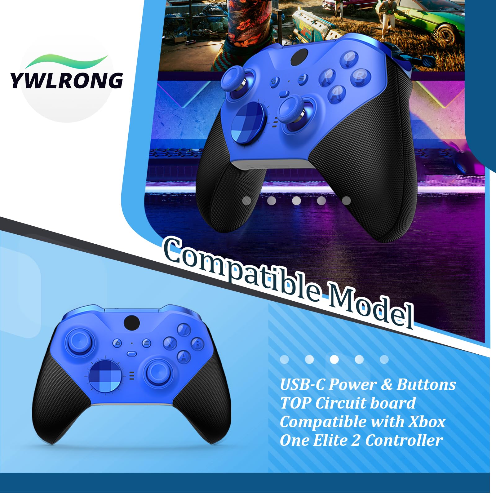 Porta di alimentazione USB-C per Xbox Elite Series 2 Controller di ricambio per controller Xbox Elite Series 2 Controller USB-C Power & Button Port Circuit Daughter TOP Board con strumenti di