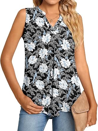 Zeagoo Womens 2026 Tank Tops Casual Crewneck Sleeveless T Shirts Loose - View #4