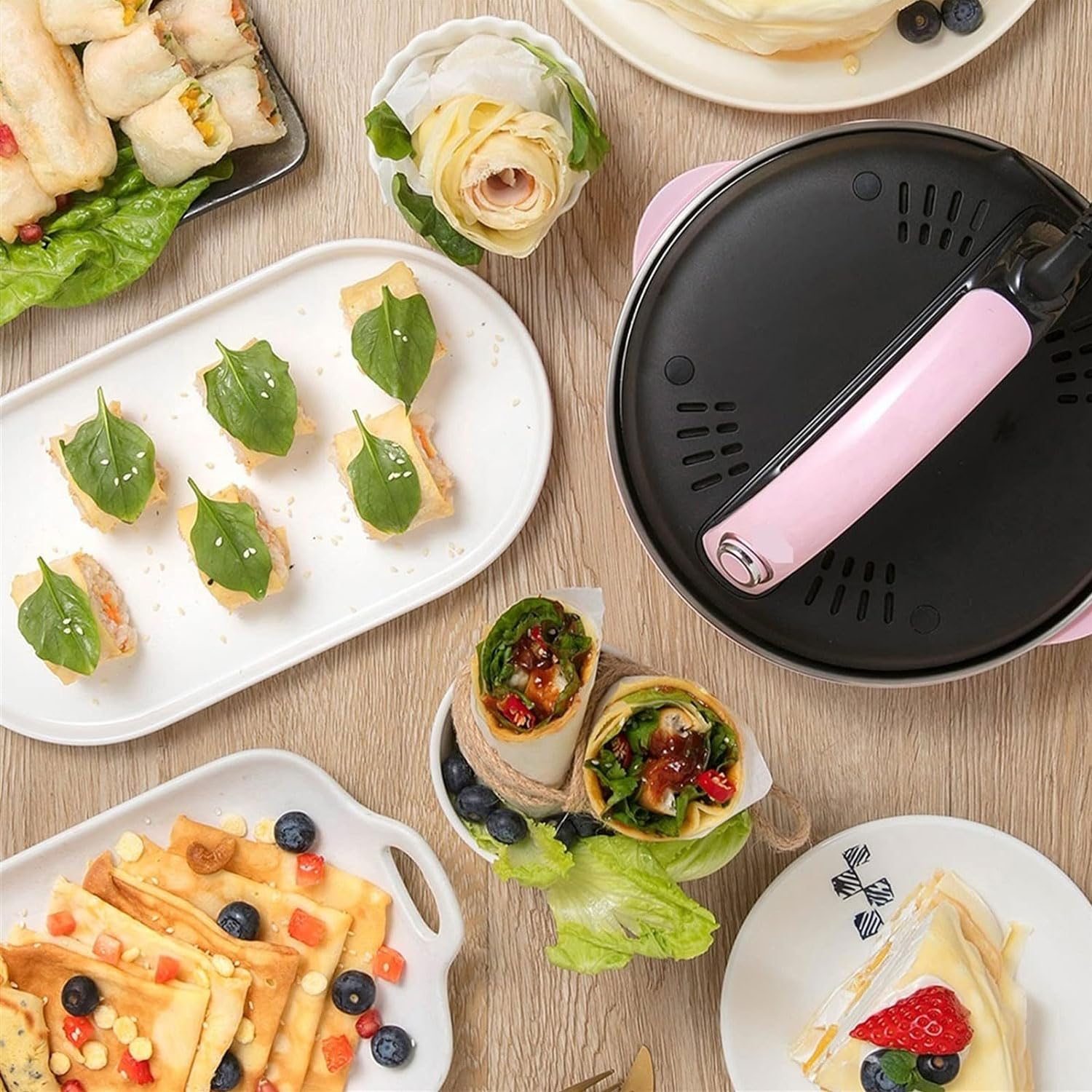 Crêpière Instantanée, Plaques Électriques Antiadhésives De 8 Pouces, Machine À Crêpes Portable, Machine À Pizza Domestique De 600 W, Plaque De Cuisson Électrique Pour Crêpes, Crêpes, Tortillas