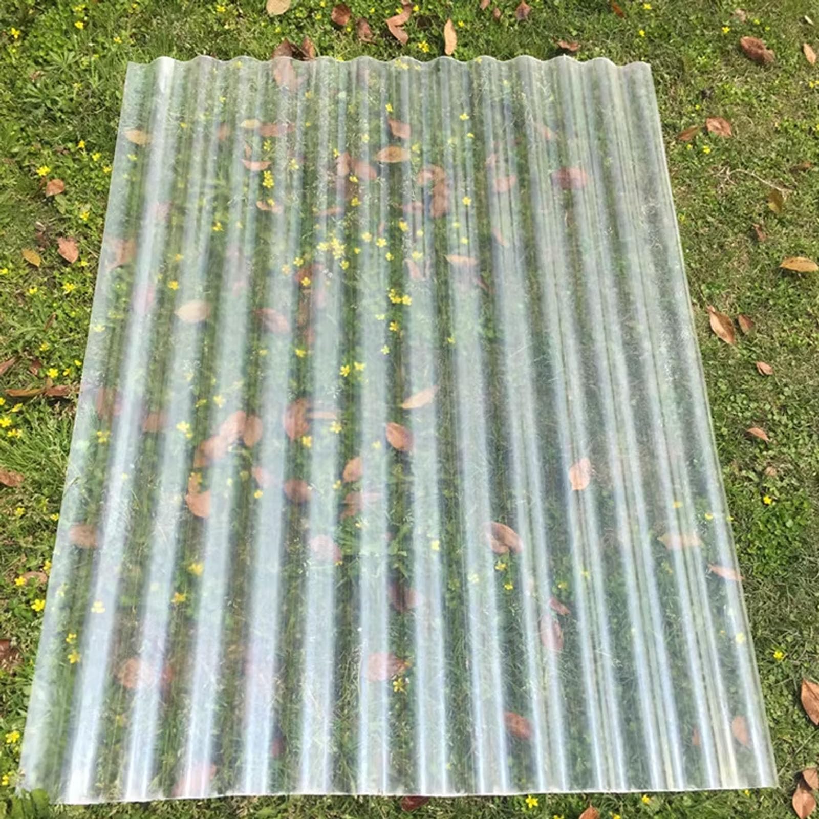Zhaomi 1Pcs 1.5Mm Frp Daylighting Plate,Uv Protection Transparent Rainproof Board,Polycarbonate Roofing Sheet,Flame Retardant Roofing Cladding Panel,Mute Cladding Walling Sheeting (0.9×1.4M,)