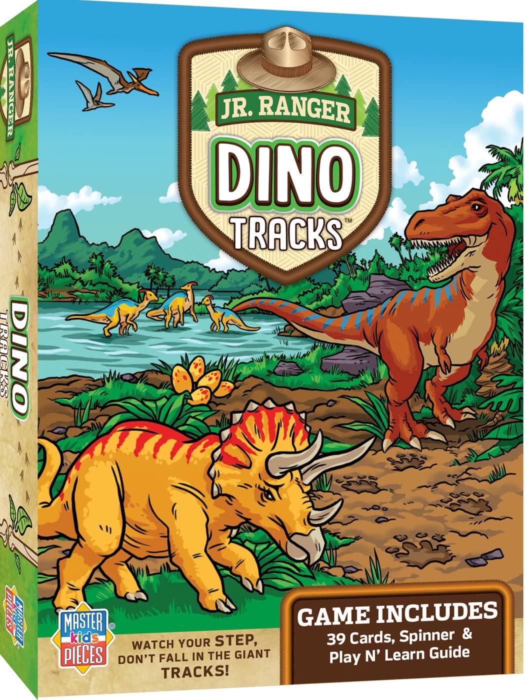 MasterPieces Licensed Kids Game - Jr Ranger - Dino Tracks Card Game for Family, Laugh and Learn