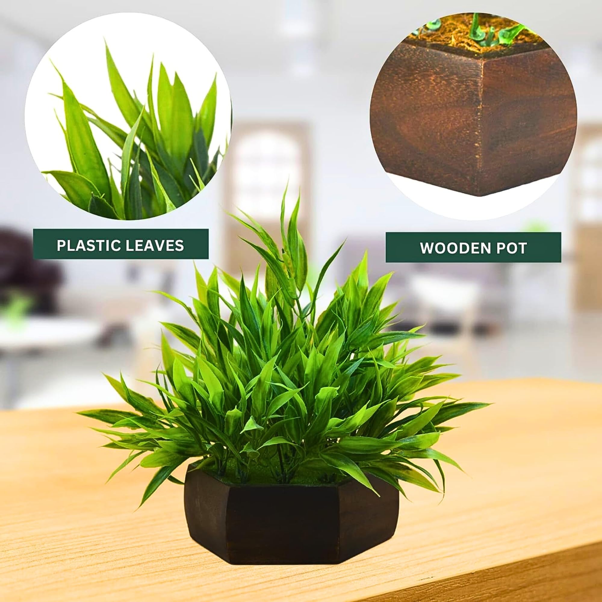 Artificial Bamboo Leaf Plant - Elegant Home Decor -6 Artificial Bamboo Leaf Plant - Elegant Home Decor -6