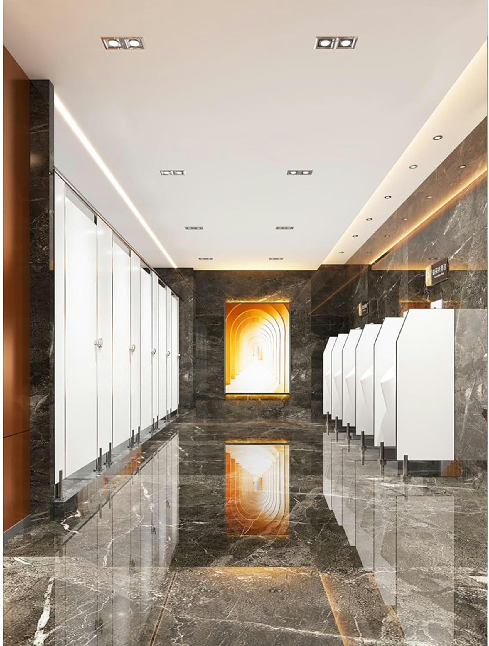 Urinal-Schirmbrett, Urinal-Trennwand mit Edelstahlbeschlägen, Urinal-Schirm, Wandtrennwand, öffentliche Toilettentrennwand, Sichtschutz für Männer-Urinale für Schule/Krankenhaus/Firma (C