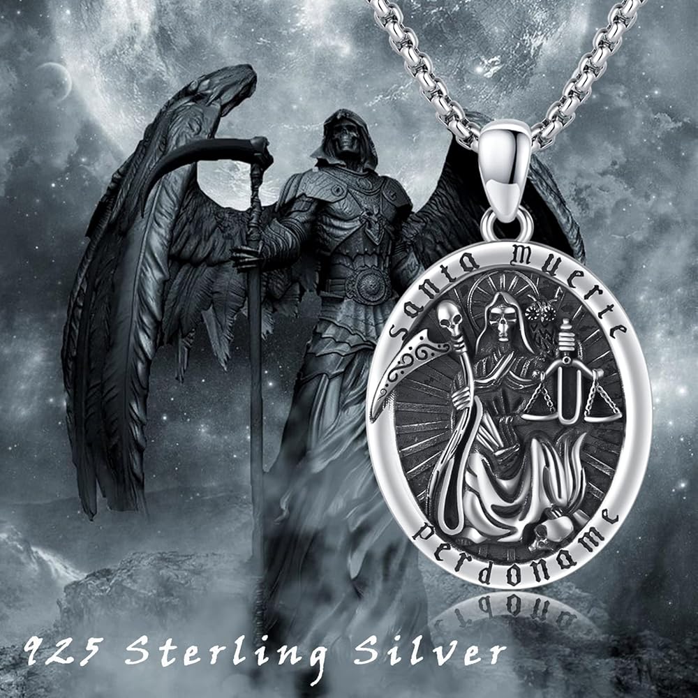 Amazon.co.jp: La Santa Muerte ネックレス 925スターリング