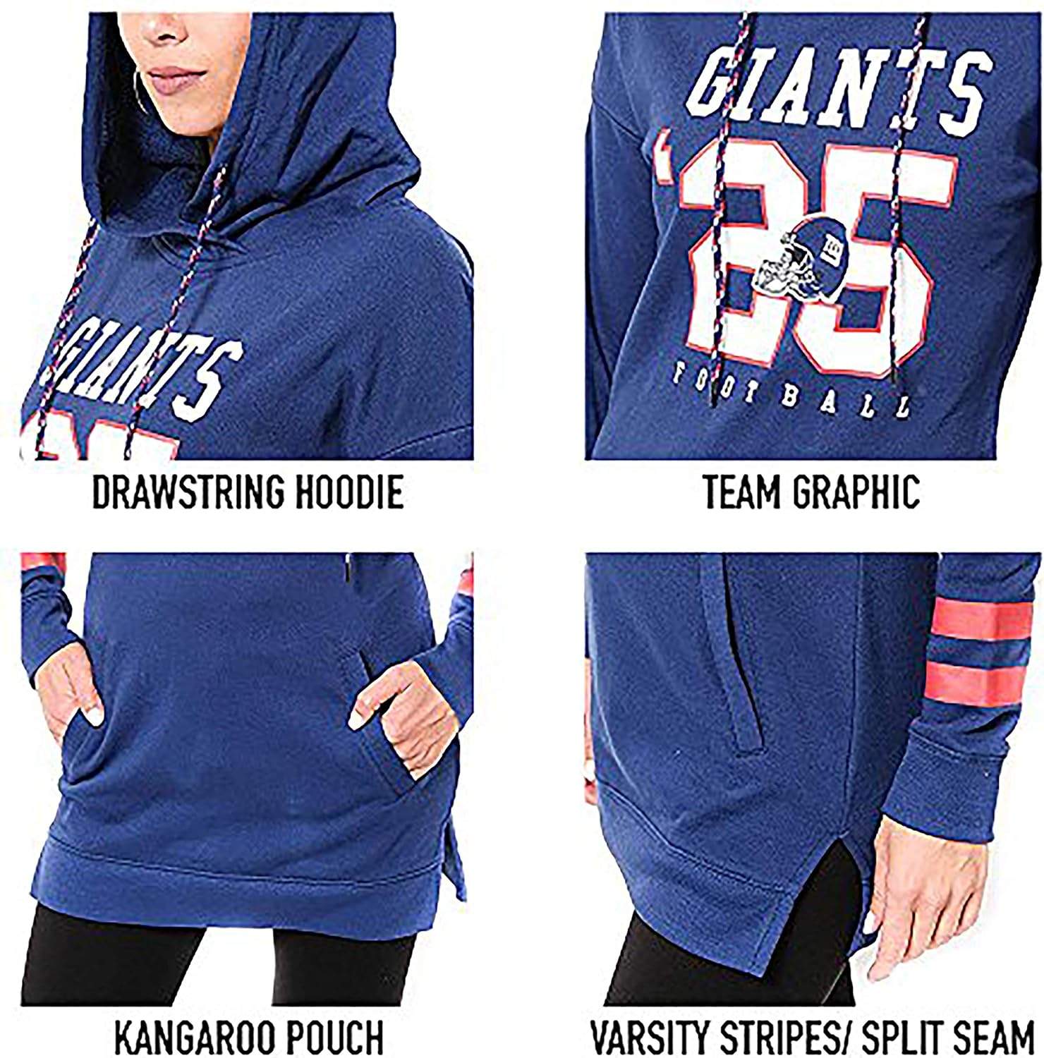 Ultra Game NBA womens Tunic Hoodie Pullover Terry Sweatshirt for Women - Image 8
