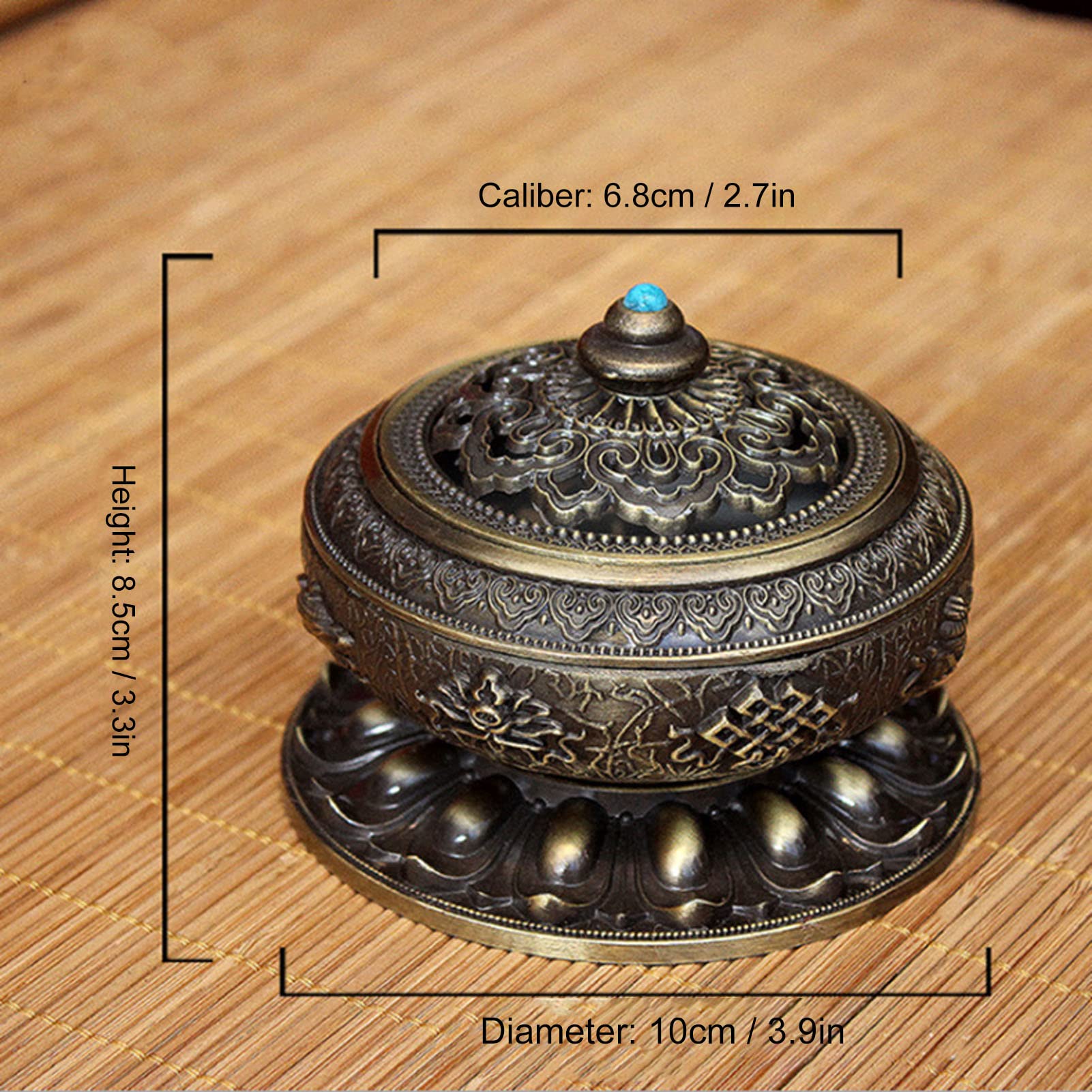 Quemador de Incienso, Soporte para Quemador de Incienso de Aleación de Bronce, Quemador de Incienso de Carbón, Soporte de Incienso para Oficina en Casa, Yoga y Decoración de Salón de Té