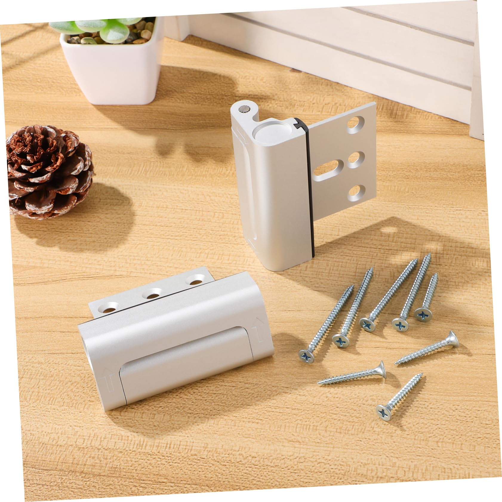 VILLCASE 3 Ensembles Boulon De Porte De Sécurité Verrouillage De La Porte De Renforcement Serrures De Porte Serrure De Porte Interne Alliage D'aluminium 2 Pièces * 3