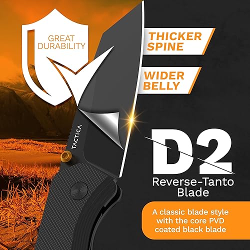 Miniatura 4 de TACTICA Cuchillo de bolsillo plegable para camping, senderismo y uso diario  Pequeño cuchillo de bolsillo EDC para hombres y mujeres  Cuchillo de