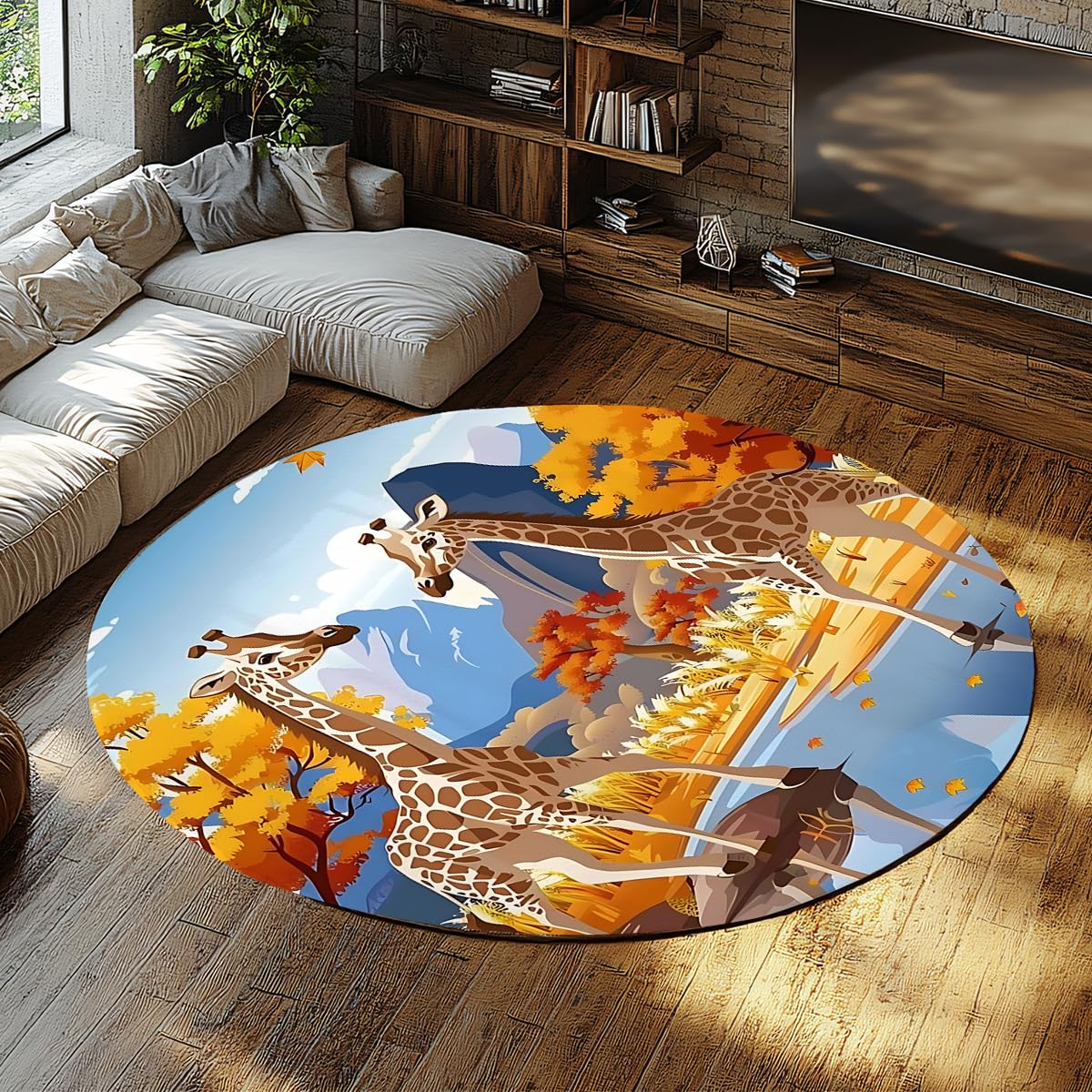 Tapis de cuisine antidérapant dessin animé girafe tapis de sol