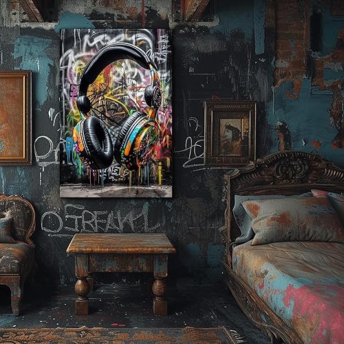 Miniatura 217 de ANRUOXI Graffiti - Lienzo decorativo para pared, diseño abstracto retro, pintura urbana moderna, póster de decoración de pared de zapatos para