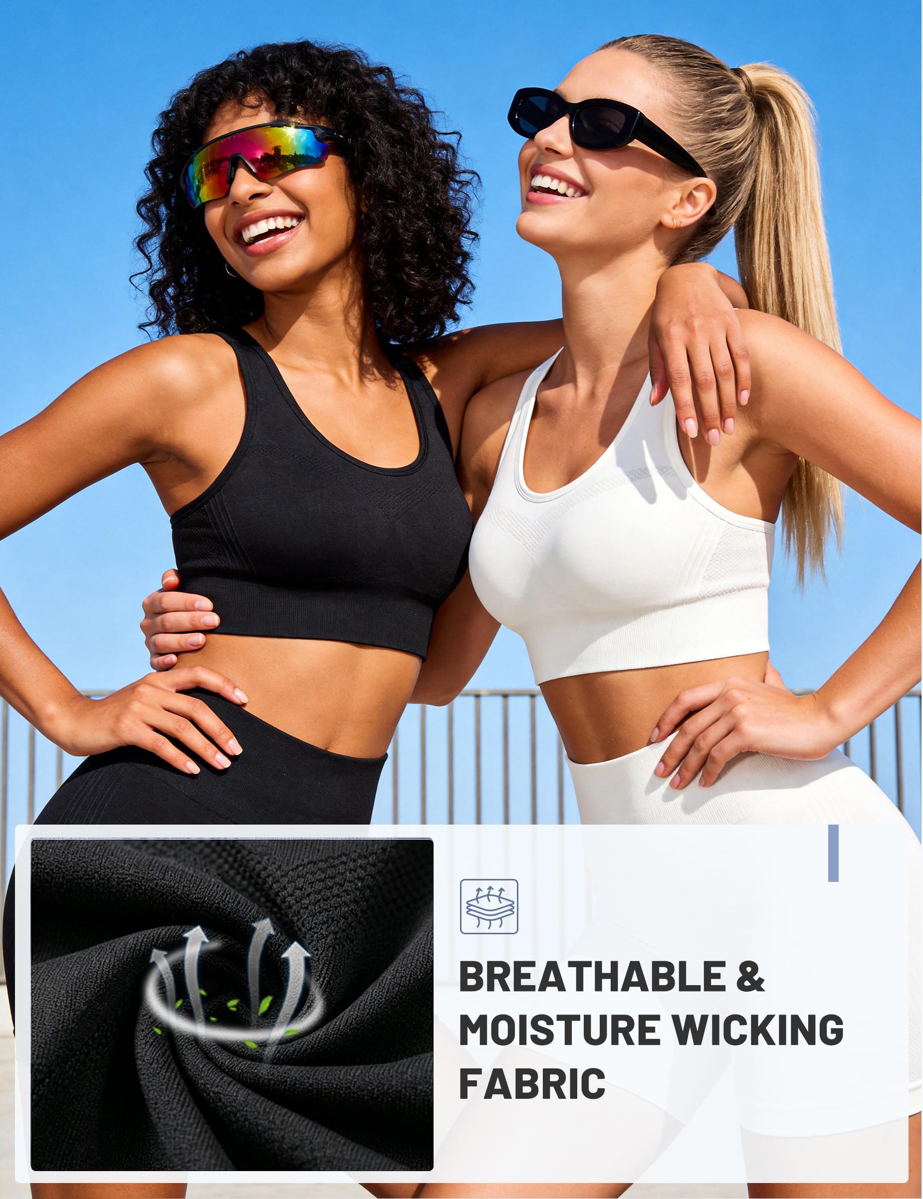 Litherday Sujetador Deportivo Mujer Alto Impacto sin Aros con Almohadillas Extraíbles Bra Deportivo Push Up para Yoga Running Fitness y Entrenamiento Tallas S-XXL