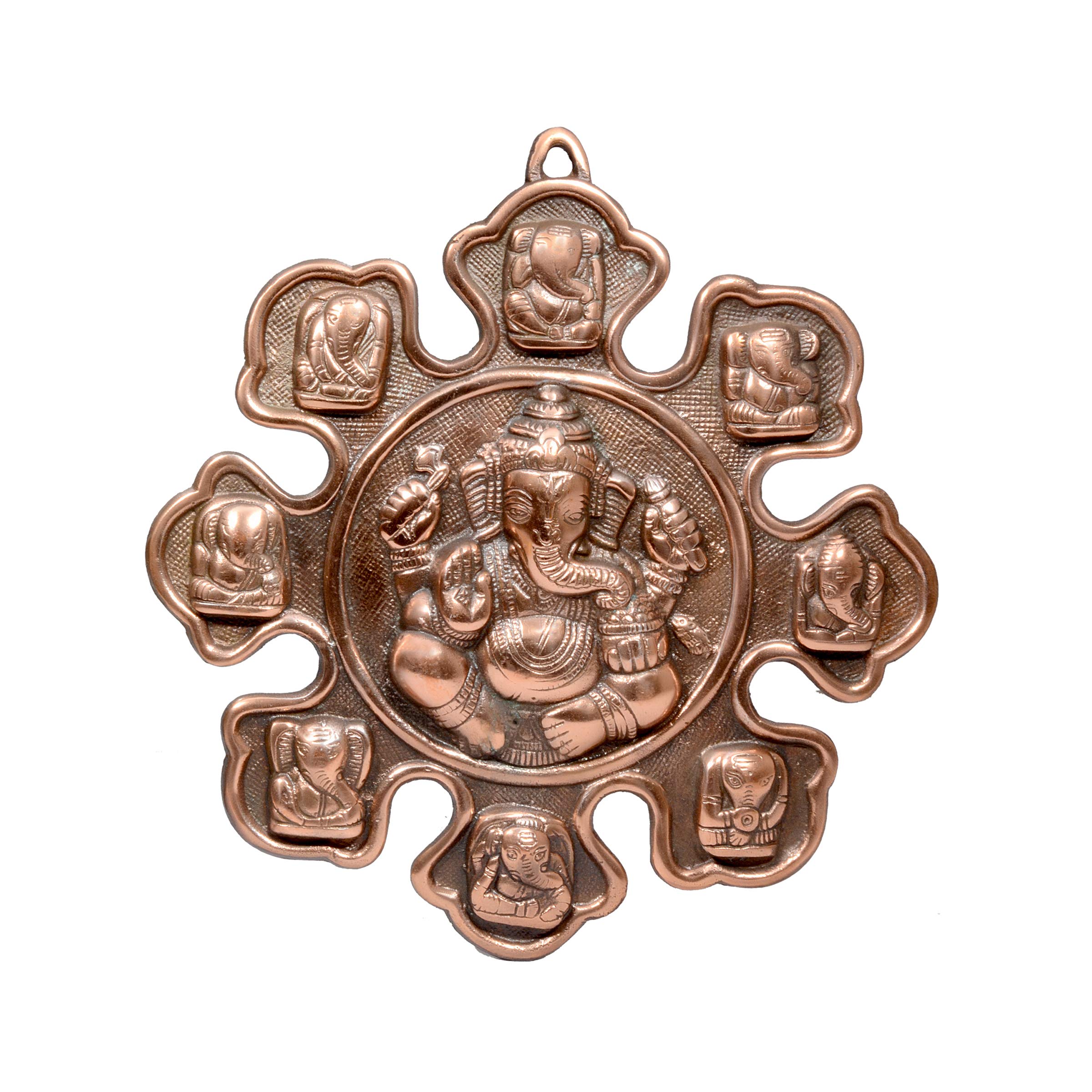AoneIndia 9 Mukhi Hindu Lord Ganesha Metal Wall Hanging, God Ganesh Idol- Vastu Decor |