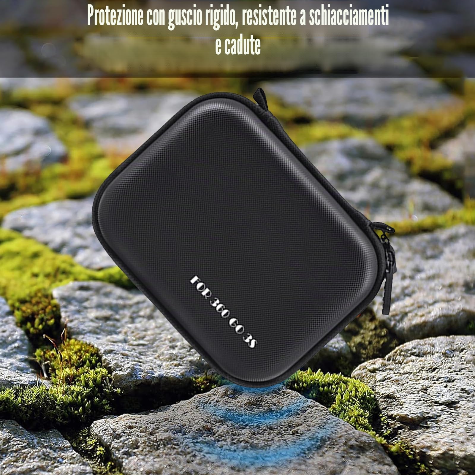Custodia per Insta 360 GO 3S/GO3, Organizzatore Accessori, Mini Protective Storage Clutch Bag, Nero, Classico