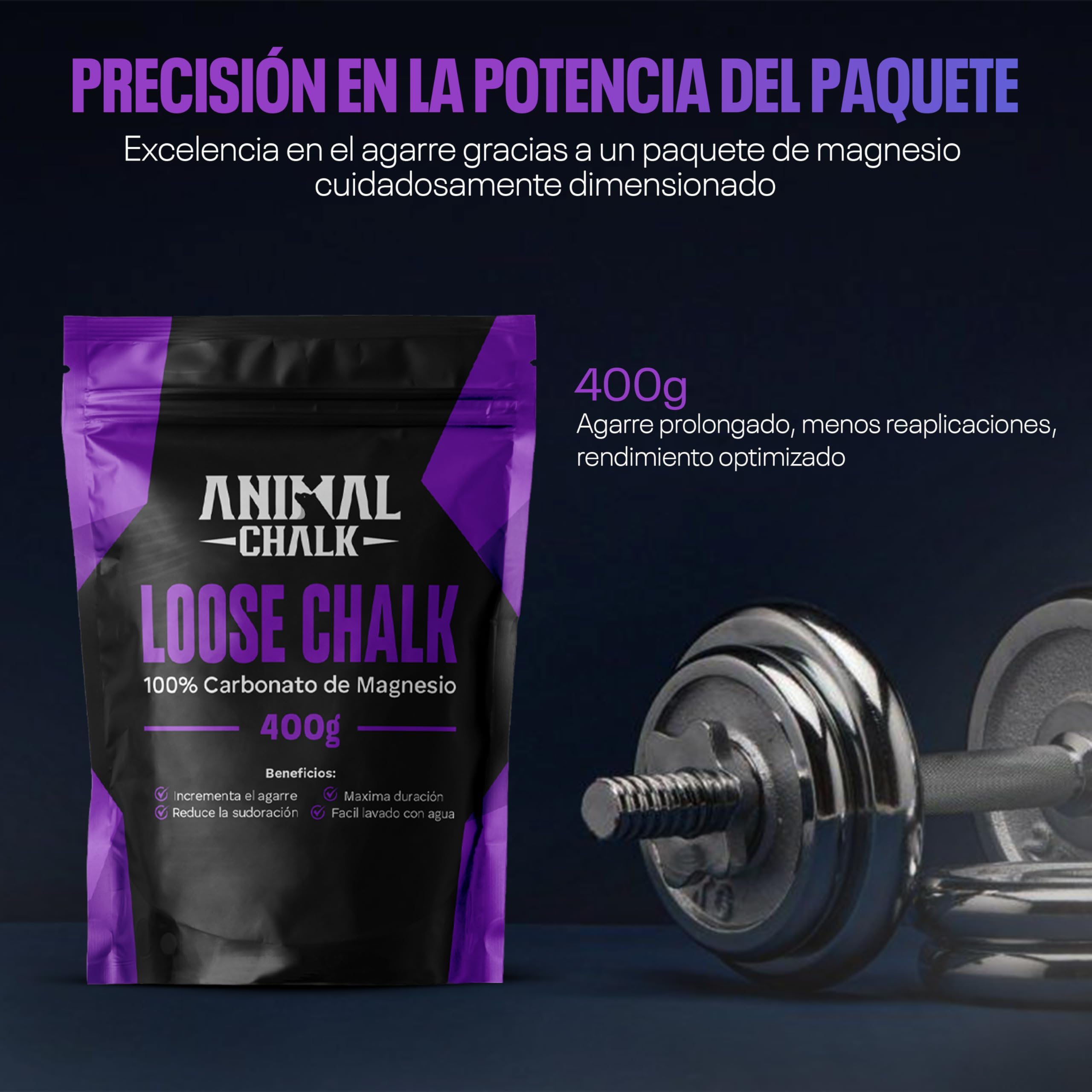 Magnesio en Polvo Escalada Crossfit 400g Calistenia Gimnasio Halterofilia - Climbing Chalk Bolsa Carbonato de Magnesio para Manos Rock Climbing Weightlifting Gym Loose para Agarre Powder