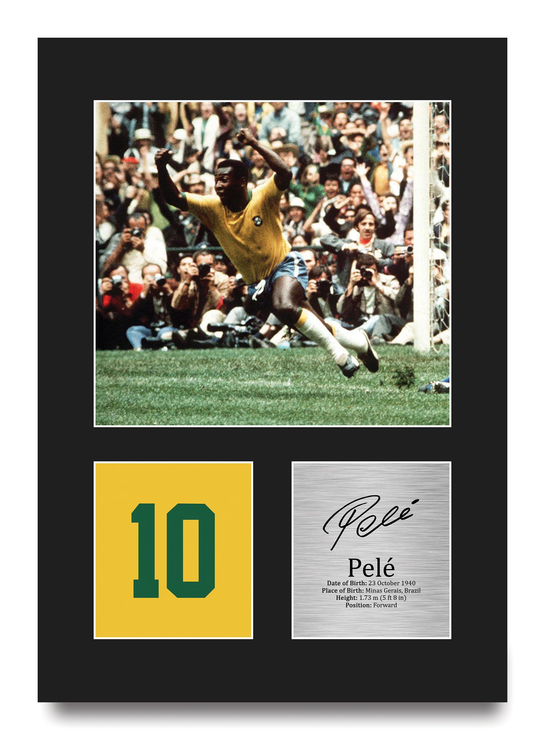HWC Trading Pele Brazil Gifts Printed Signed Autograph Picture for Football Fans and Supporters - A4 Portrait